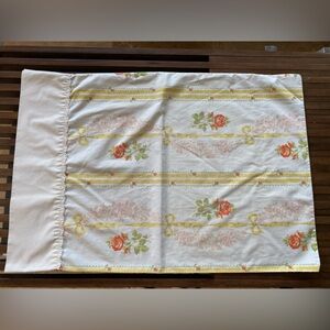 Vintage JC Penney orange gold rose sheets Full set (pillowcases, flat, fitted).